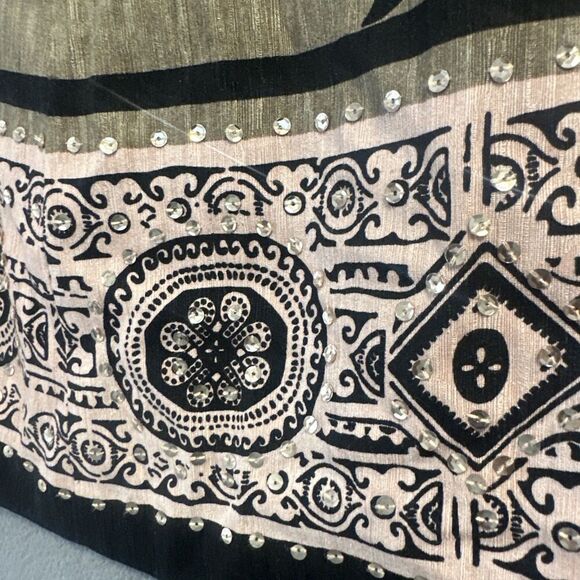 Muse 100% Silk Skirt Pleated Sequin Size 8 Festival Boho Gypsy Fairy Global - Picture 5 of 9